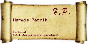 Harmos Patrik névjegykártya